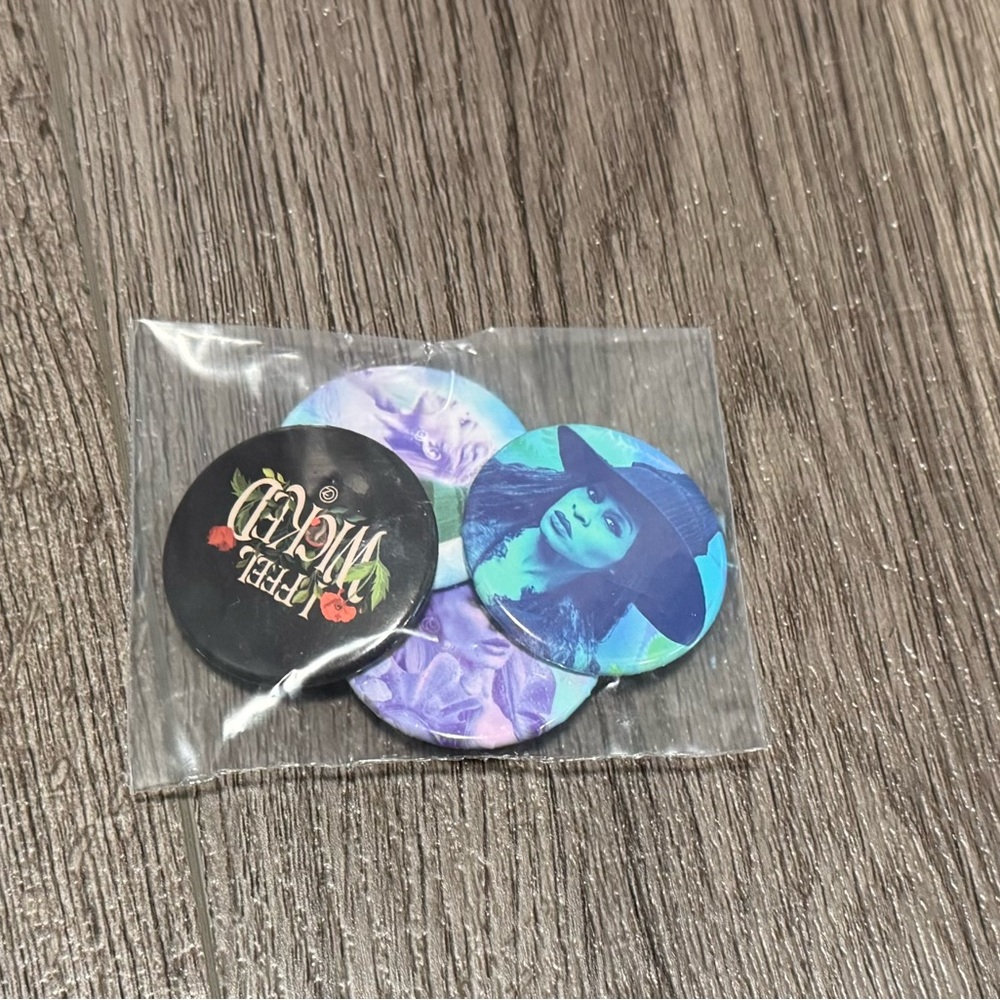 Wicked For Good Listening Party Buttons